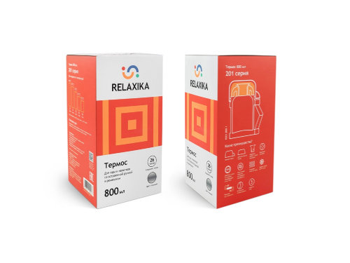 Термос универсальный (для еды и напитков) Relaxika 201, 800 мл, стальной
