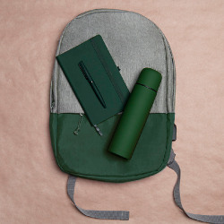 Набор подарочный HIKER: ежедневник, ручка, термос, рюкзак, зеленый (зеленый)