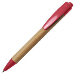 Ручка шариковая, пластик с добавлением пшеничного волокна, красная