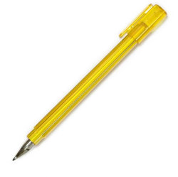 Ручка шариковая, трехгранная, желтая полупрозрачная