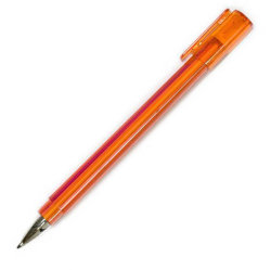 Ручка шариковая, трехгранная, оранж. полупрозрачная