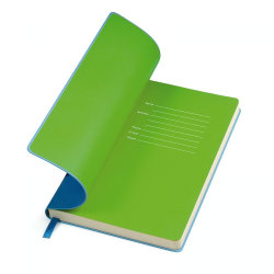 Бизнес-блокнот, формат А5, в линейку, голубой/зеленый